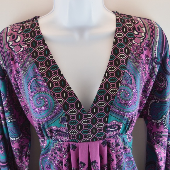 INC Paisley Pleated Shirt - Picture 3 of 5